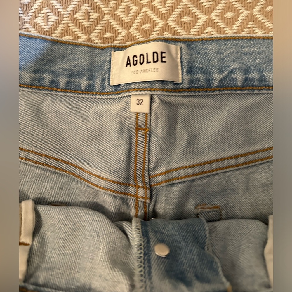 AGOLDE Light Blue Denim Jean Shorts